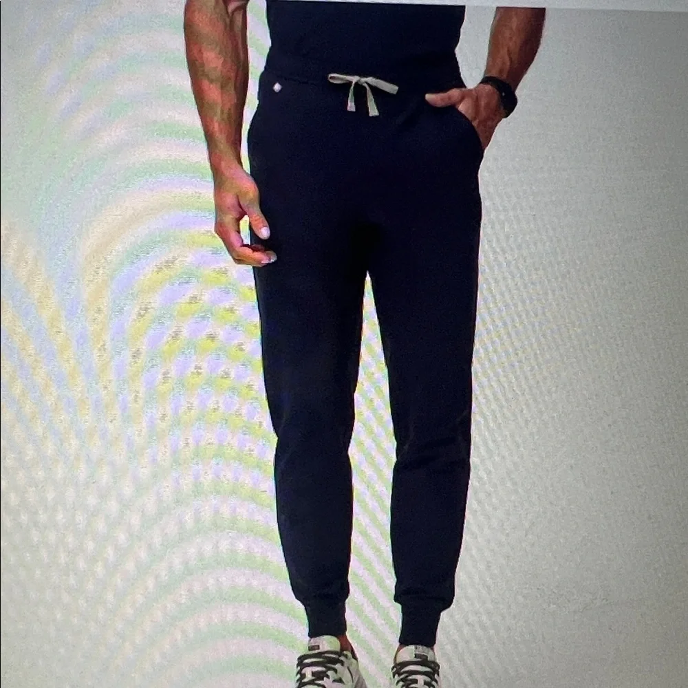FIGS Men's Technical Coleectuin Navy Blue Scrub Set Top Size XXL Pant Size XL/T